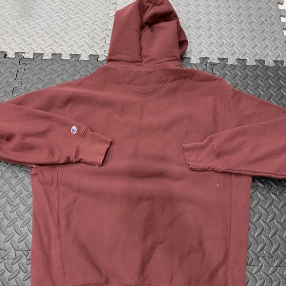 Champion Harvard Hoodie Adult Medium Maroon Reverse Weave Cut Neck Pullover - Picture 8 of 8